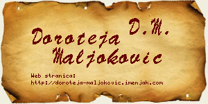 Doroteja Maljoković vizit kartica